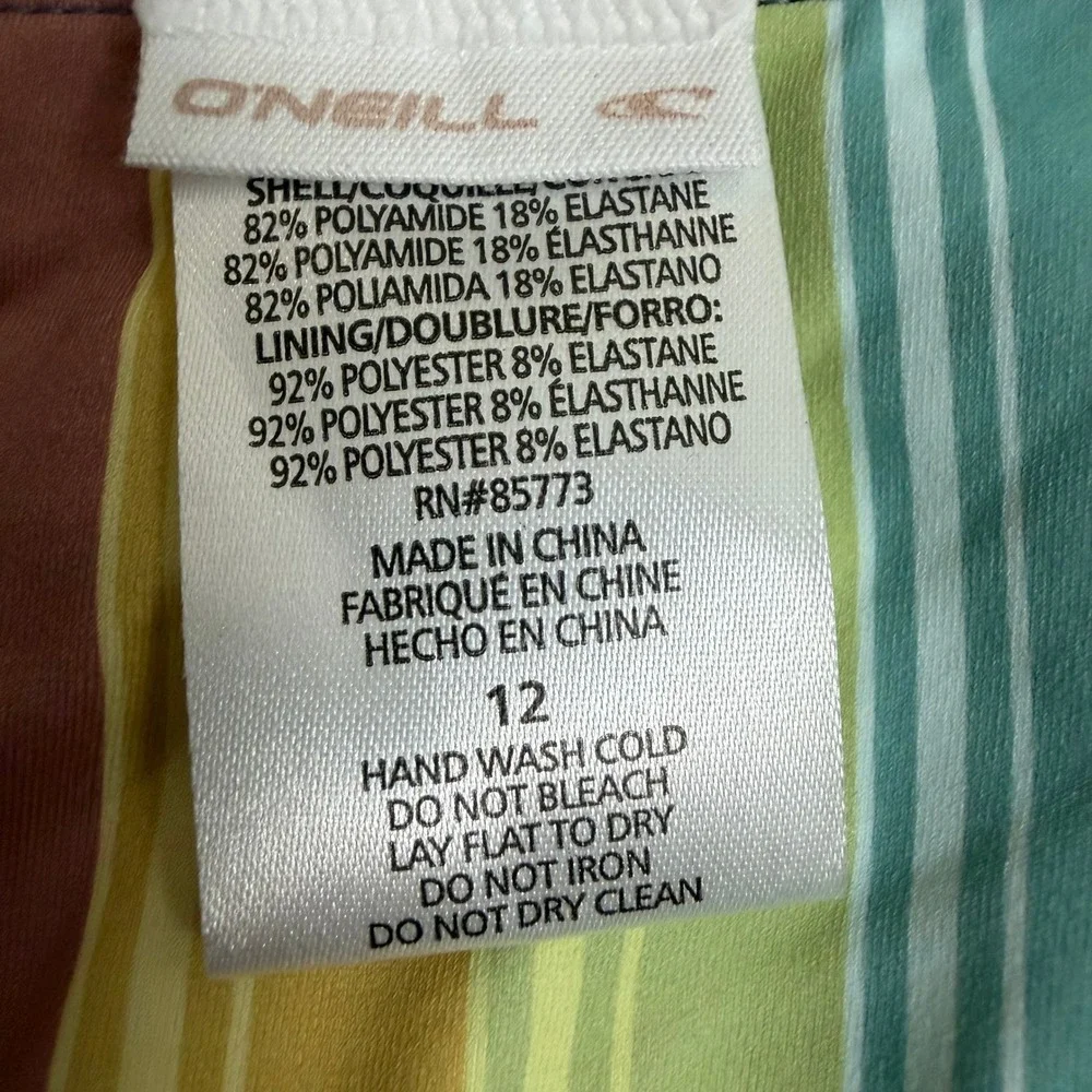 O'Neill Beachbound Stripe Peplum Tri Bikini Set‎ Size 12 NWT